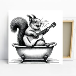Squirrel Guitar Art