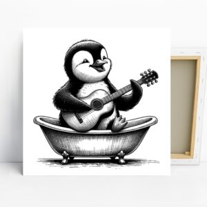 Penguin Guitar Art