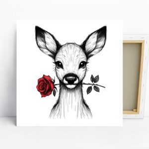 Deer Rose Art