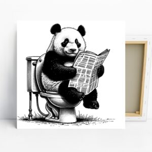 Panda Toilet Reading Art