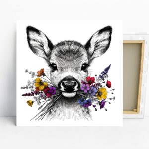 Deer Flower Art