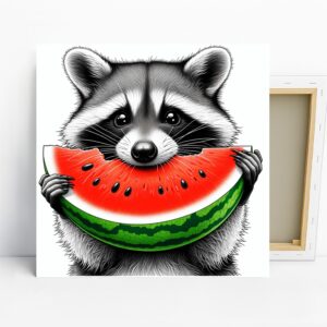 Raccoon Watermelon Art