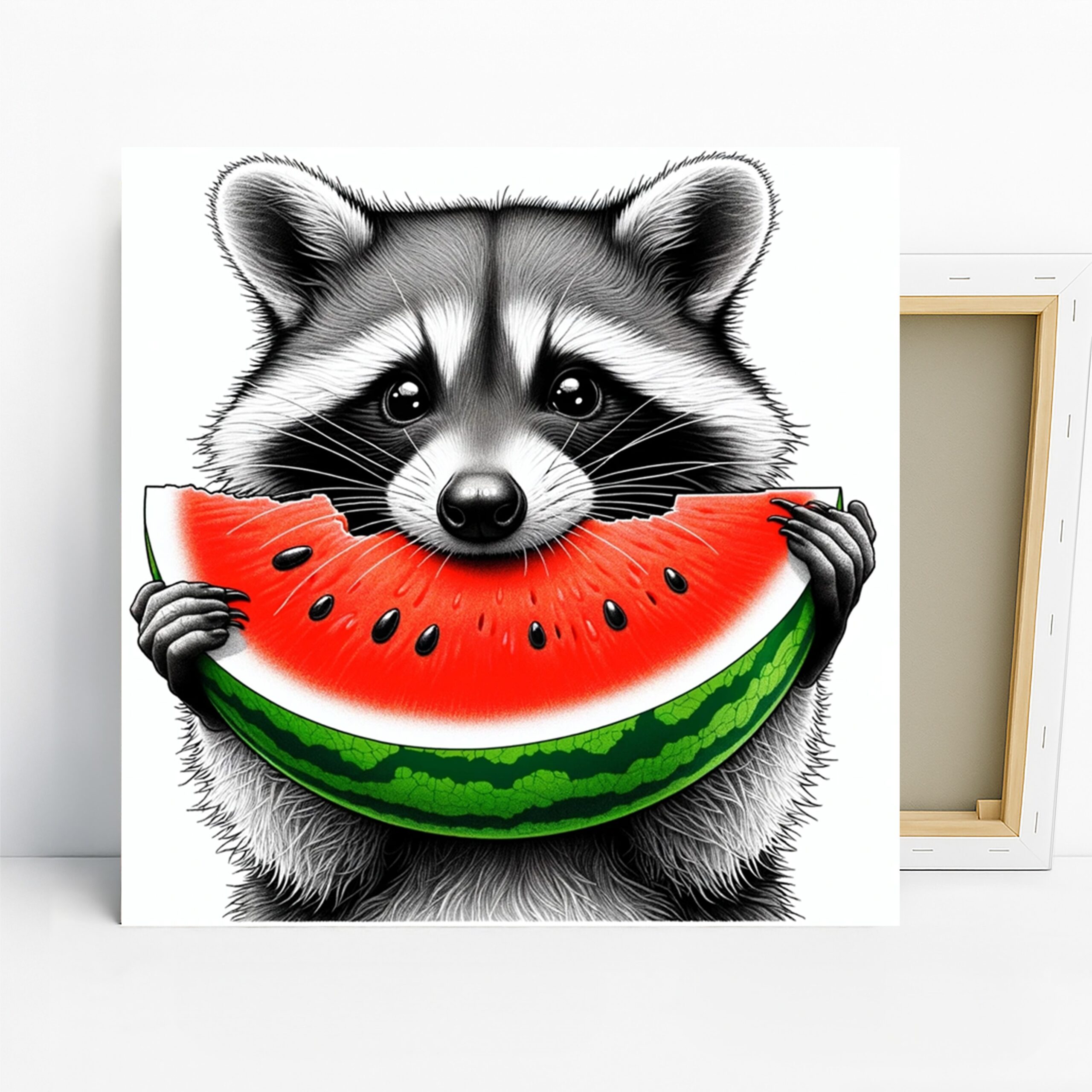 1.jpg Raccoon Watermelon Art