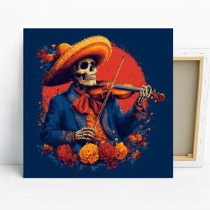 Day of the Dead Violinist Art