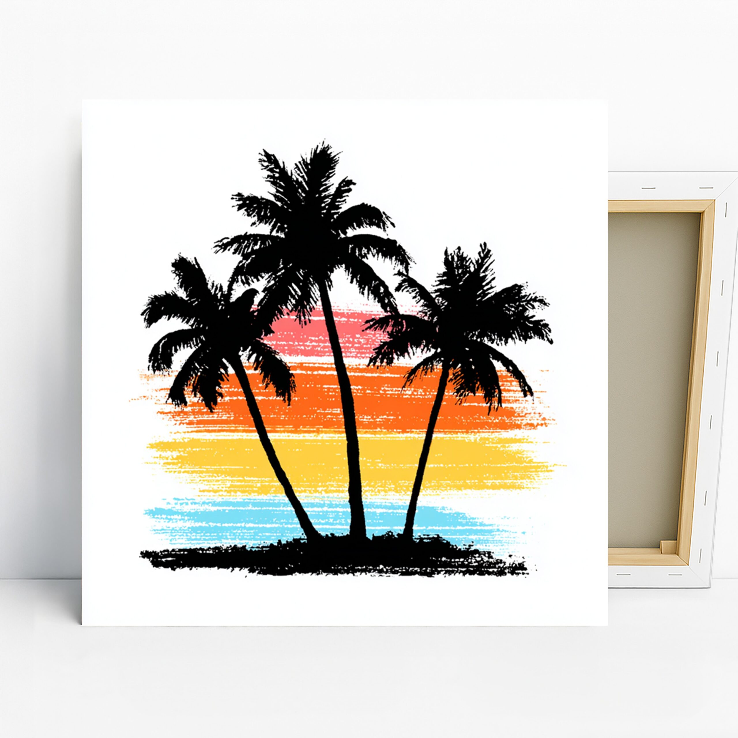1.jpg Tropical Sunset Palm Trees Art