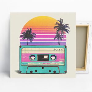 Retro Sunset Cassette Art