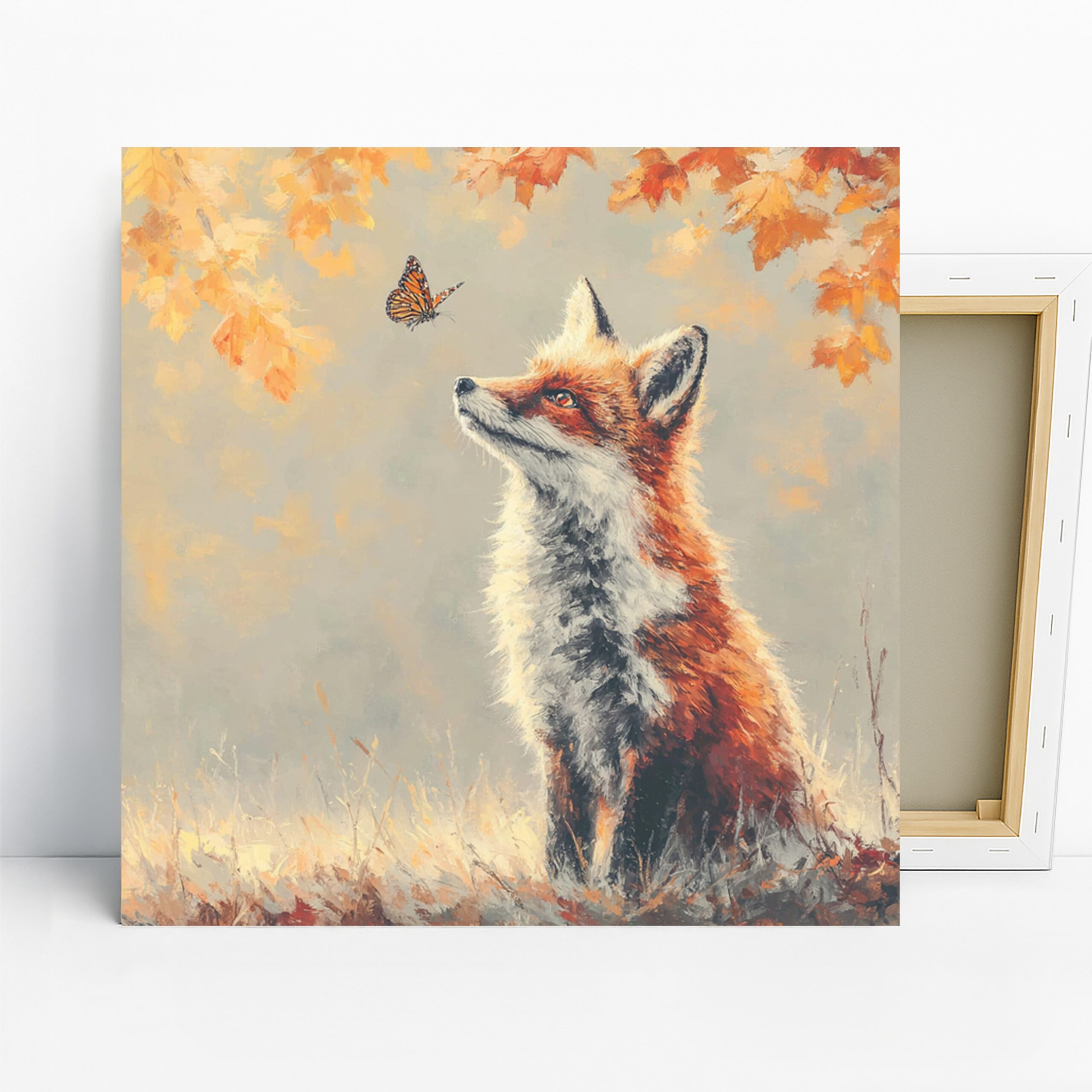 1.jpg Fox and Butterfly Art