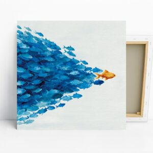 Blue Fish School Art
