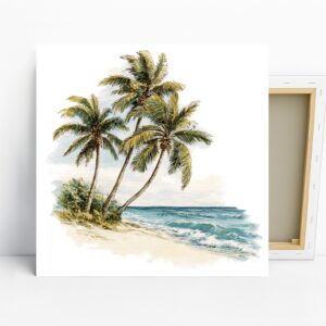 Tropical Beach Palm Trees Art