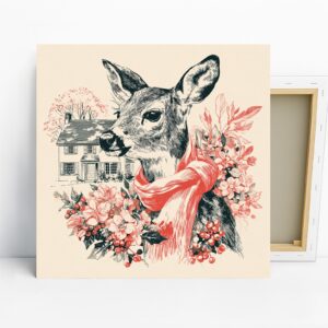 Deer in Scarf Art