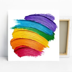 Rainbow Brush Strokes Art