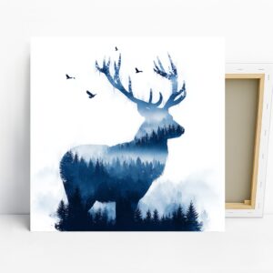 Deer Forest Silhouette Art