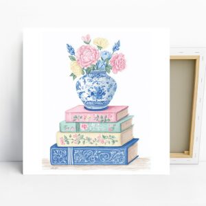 Vintage Floral Book Art