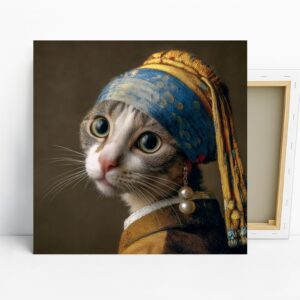 Cat with Pearl Earring Art