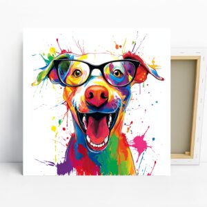 Colorful Dog Glasses Art