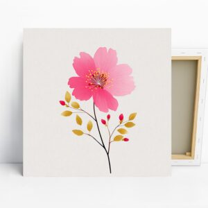 Pink Cosmos Flower Art
