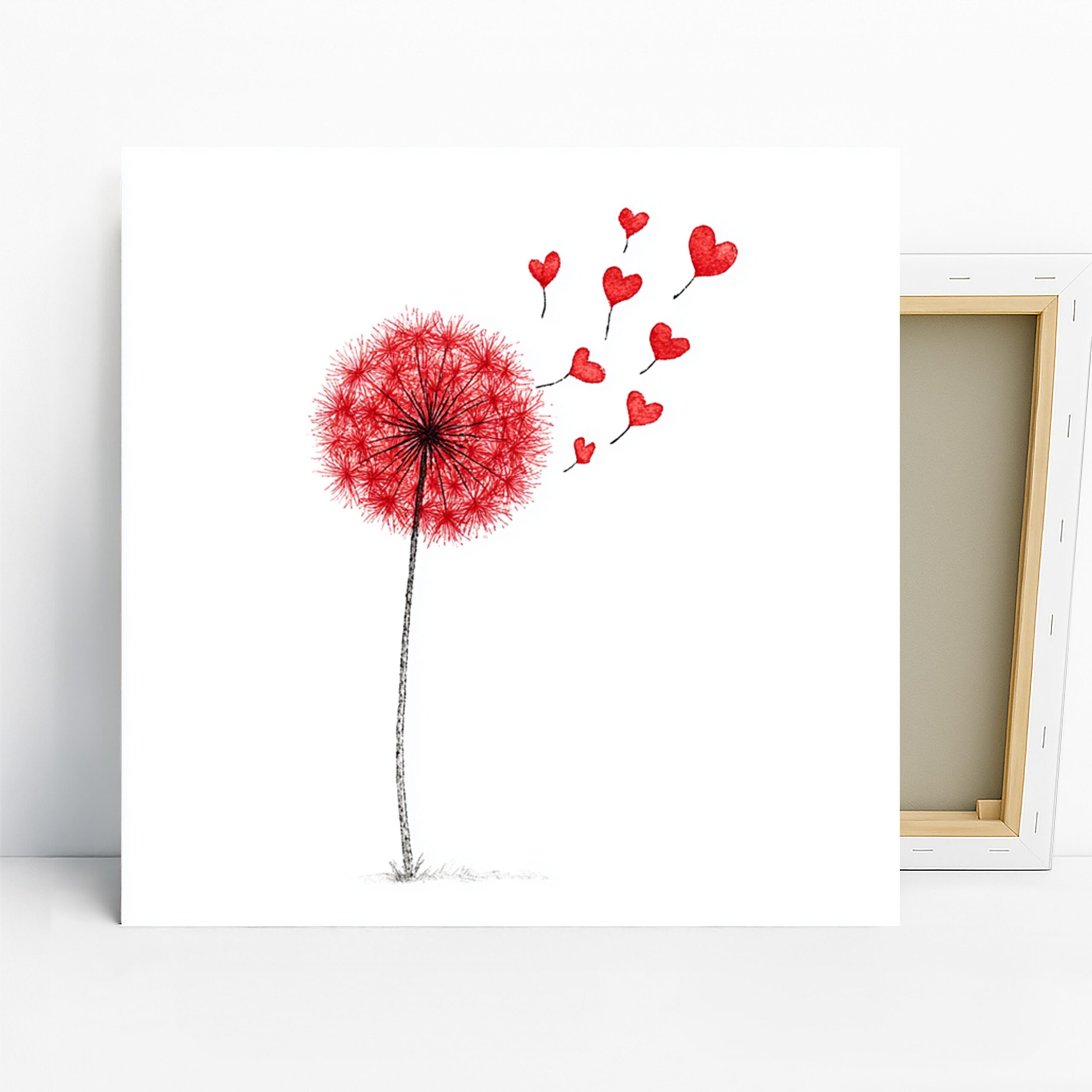 1.jpg Red Dandelion Heart Art