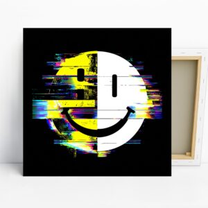 Glitch Smiley Face Art