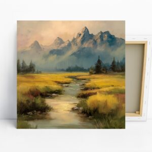 Mountain Stream Landscape Art