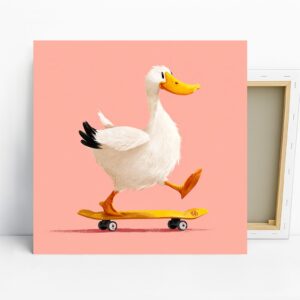 Duck Skateboarding Art