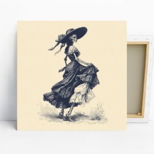 Dancing Skeleton Lady Art