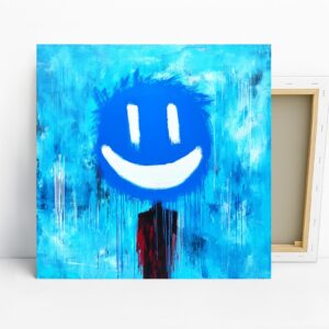 Blue Smiley Face Art