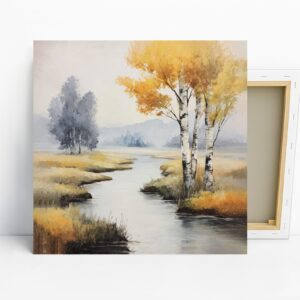 Autumn Birch River Art