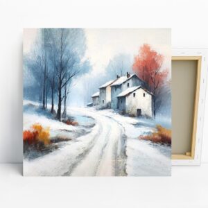 Snowy Country Road Art