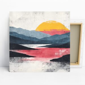 Sunset Mountain Lake Art