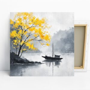 Yellow Tree Lake Art