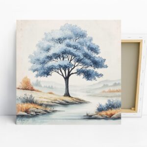 Blue Tree Landscape Art