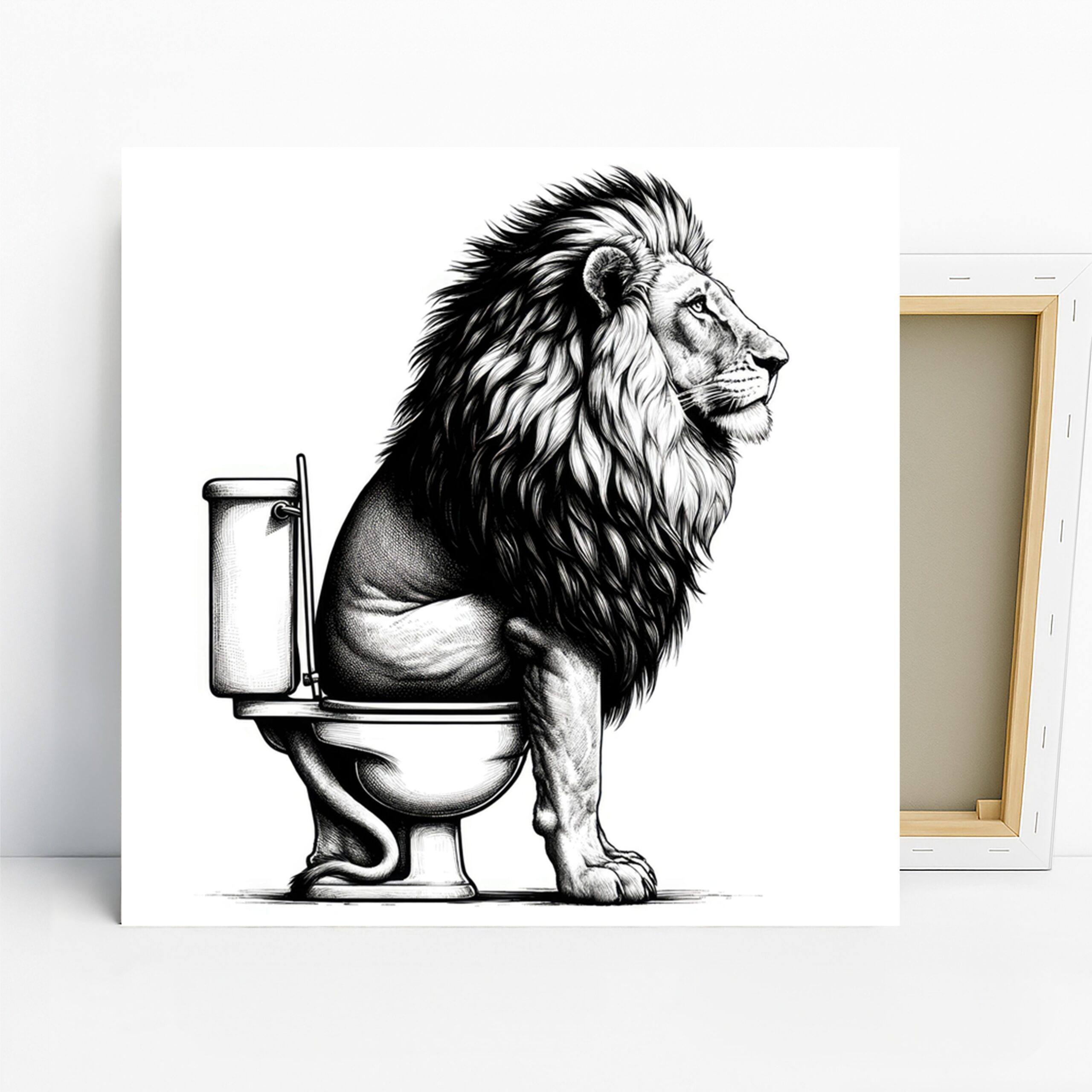 1.jpg Lion on Toilet Art