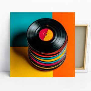 Vinyl Record Stack Art