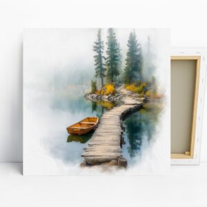 Misty Lake Dock Art