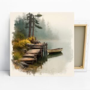Misty Lake Dock Art