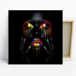 Rainbow Lips Drip Art