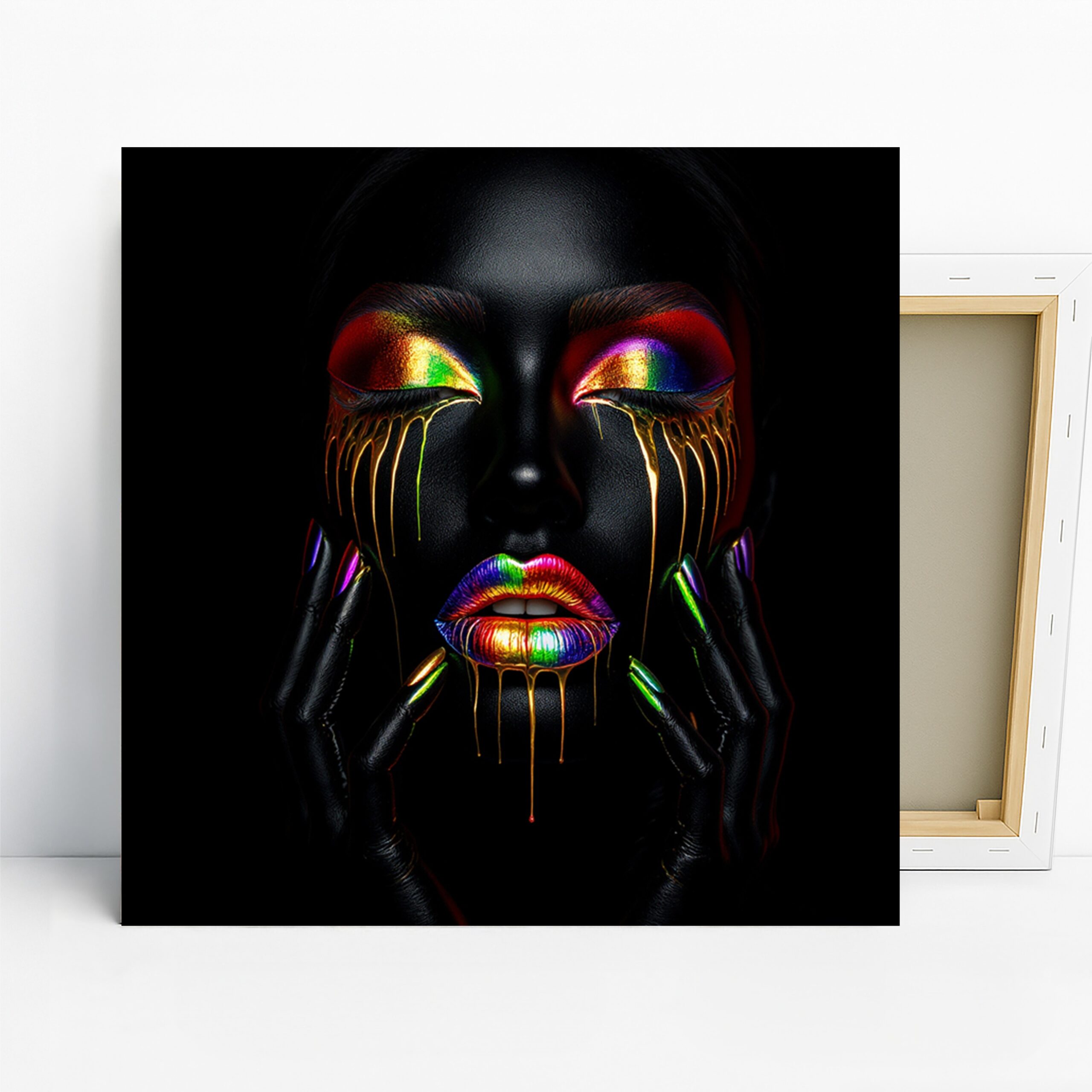 1.jpg Rainbow Lips Drip Art