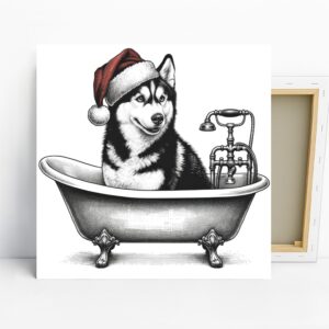 Siberian Husky Bath Art