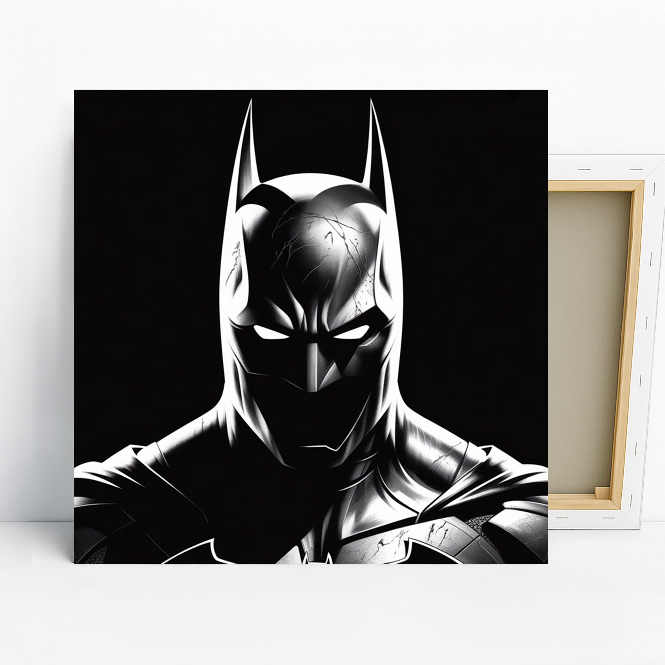 Batman Dark Knight Art, Canvas or Poster, Pop Art Minimalism Decor, Living Room Office Game Room Wall Art, Black White Grey Modern Decor