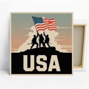 American Flag Raising Art