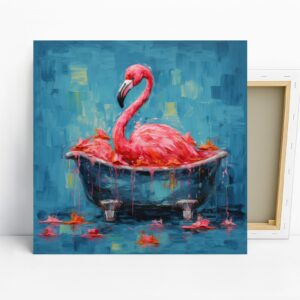 Flamingo Bath Time Art