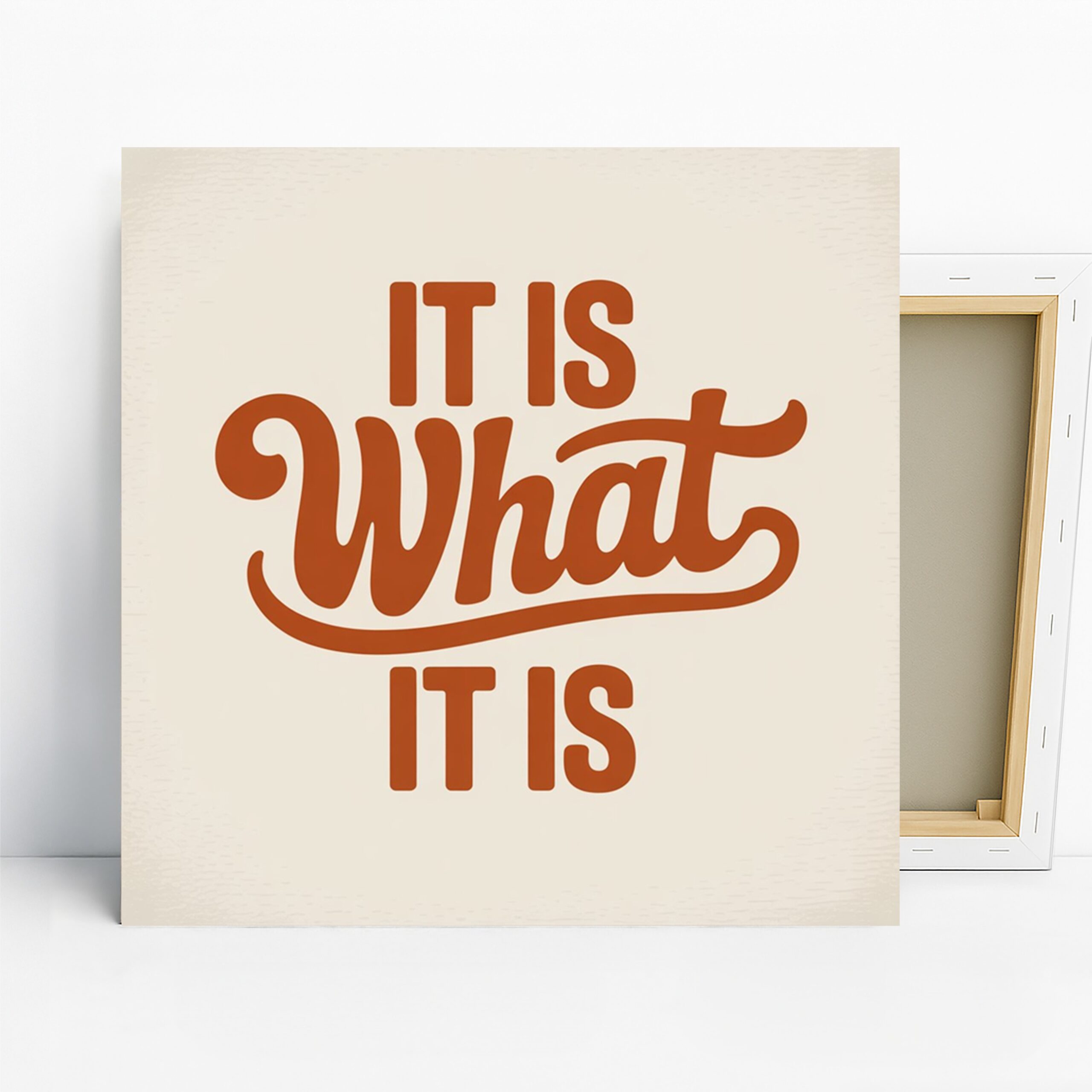 Motivational Typography Art, Canvas or Poster, Retro Whimsical Decor, Living Room Office Bedroom Wall Art, Orange and Beige, Home Art Decor