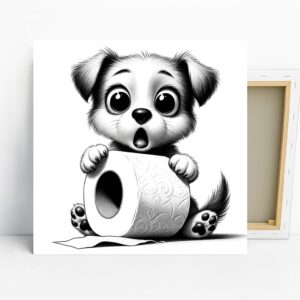Puppy Toilet Paper Art