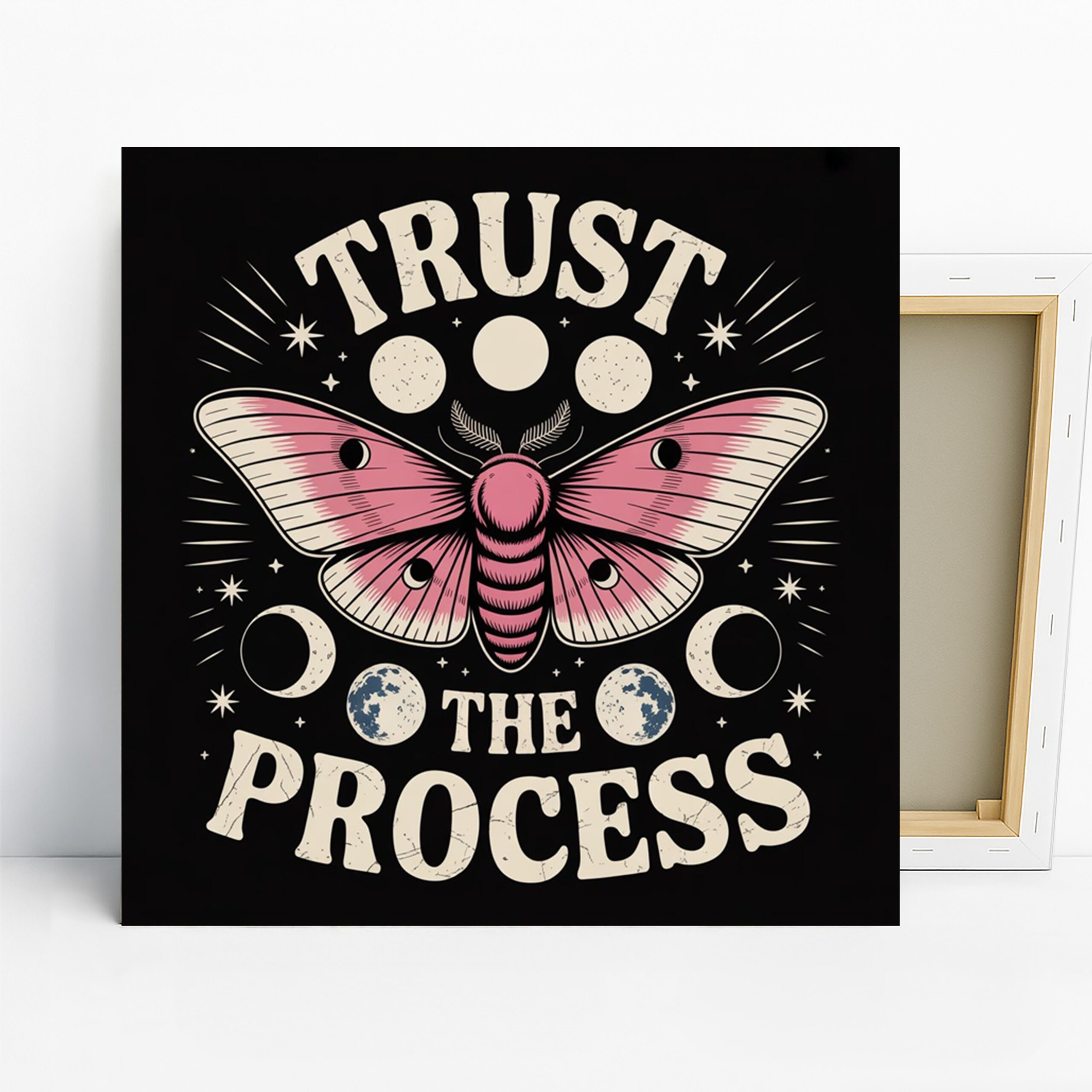 Butterfly Art, Canvas or Poster, Vintage Nature Decor, Bedroom Living Room Office Craft Room Wall Art, Pink Black Blue White