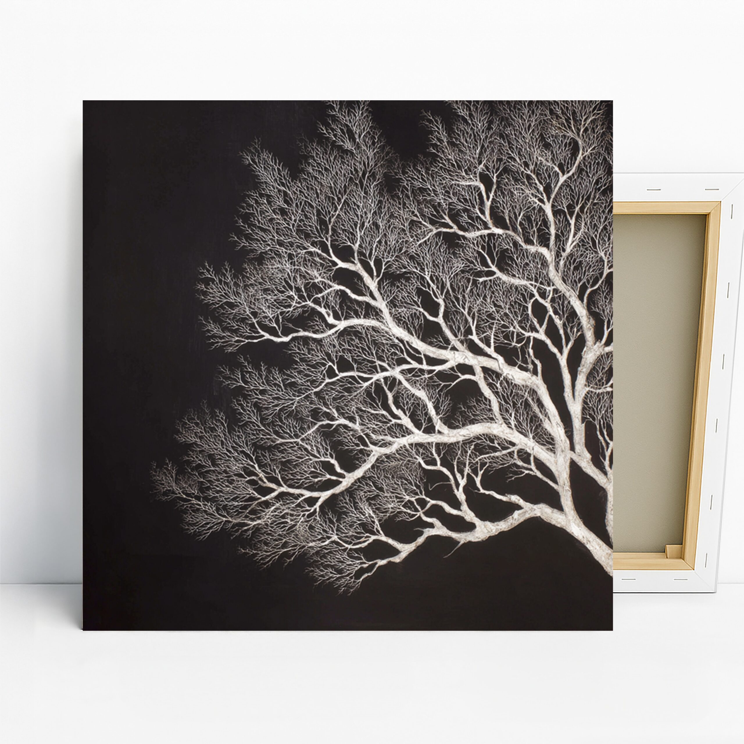 Winter Tree Art, Canvas or Poster, Nature Minimalism Decor, Living Room Bedroom Office Dining Room Wall Art, Black Grey White