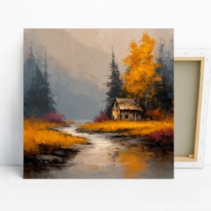 Autumn Cabin Stream Art