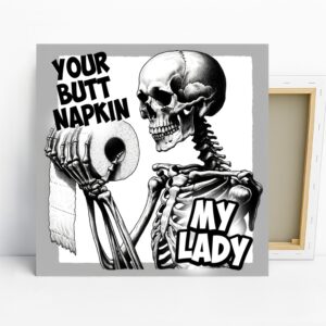 Skeleton Toilet Paper Humor Art