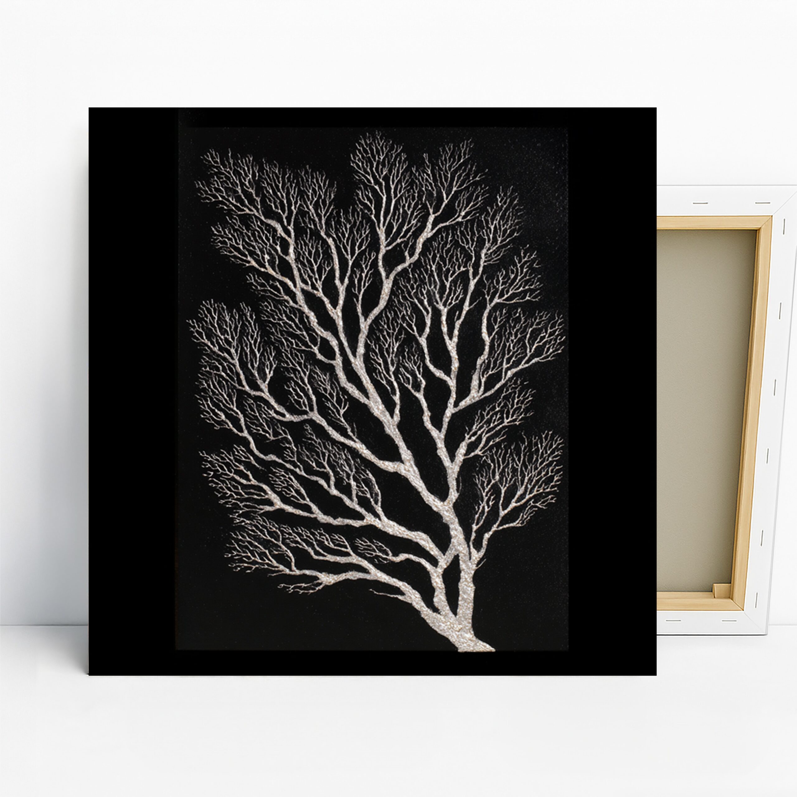 Bare Tree Silhouette Art, Canvas or Poster, Minimalism Nature Decor, Living Room Bedroom Office Bathroom Wall Art, Black White Grey Elegant