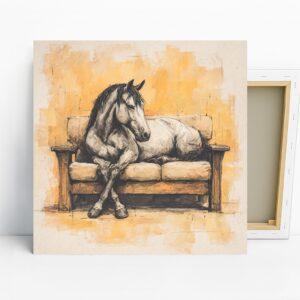 Horse on Couch Art