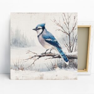 Blue Jay Winter Art